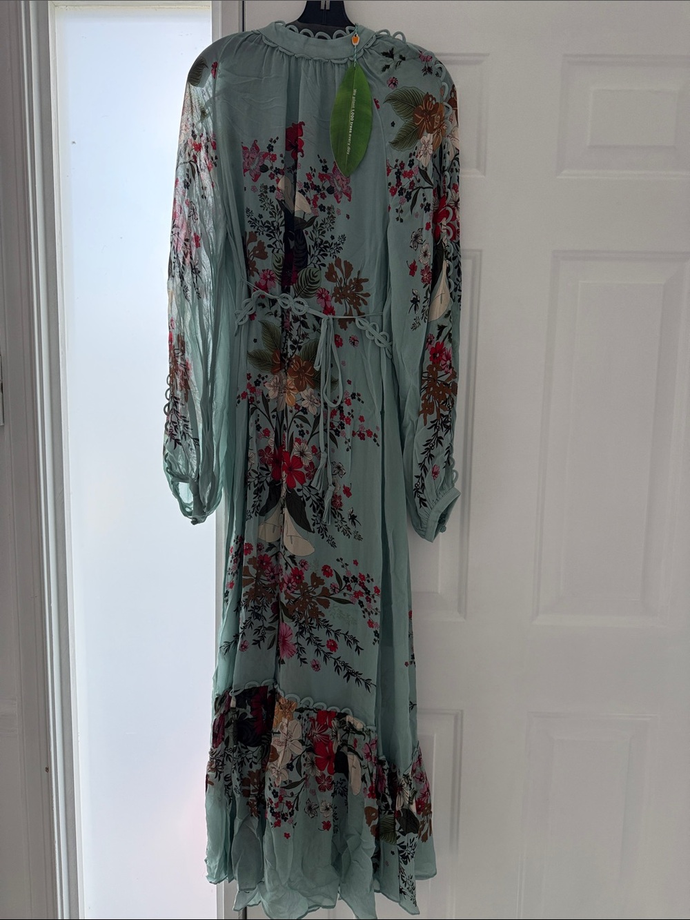 Farm Rio Floral Maxi Dress in Light Mint - Picture 2 of 10